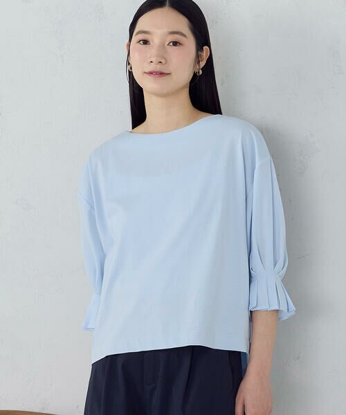 COMME CA ISM / コムサイズム カットソー | 【接触冷感】キャンディスリーブ カットソー（サックス）