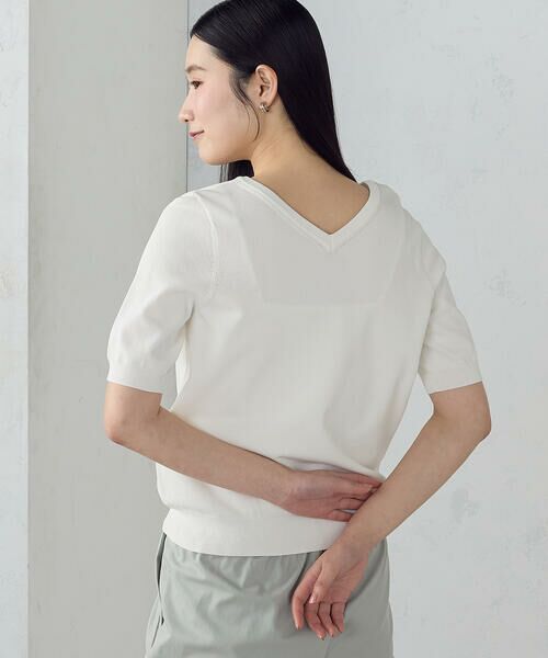 COMME CA ISM / コムサイズム ニット・セーター | 【ウォッシャブル・UVカット】ベーシック 2WAYネック5分袖ニット | 詳細7