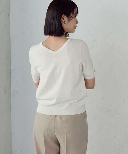 COMME CA ISM / コムサイズム ニット・セーター | 【ウォッシャブル・UVカット】ベーシック 2WAYネック5分袖ニット | 詳細8