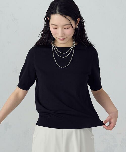 COMME CA ISM / コムサイズム ニット・セーター | 【ウォッシャブル・UVカット】ベーシック 2WAYネック5分袖ニット | 詳細13