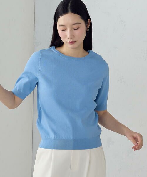 COMME CA ISM / コムサイズム ニット・セーター | 【ウォッシャブル・UVカット】ベーシック 2WAYネック5分袖ニット | 詳細25