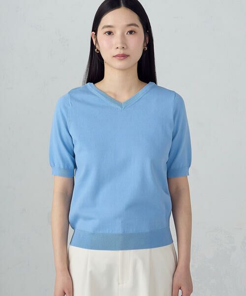 COMME CA ISM / コムサイズム ニット・セーター | 【ウォッシャブル・UVカット】ベーシック 2WAYネック5分袖ニット | 詳細27