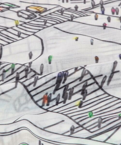 COMME CA ISM / コムサイズム マフラー・ショール・スヌード・ストール | スクランブル風景プリント スカーフ | 詳細9