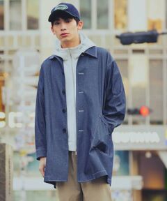 COMME CA ISM / コムサイズム その他アウター | デニムライクシャンブレー ステンカラー ライト コート