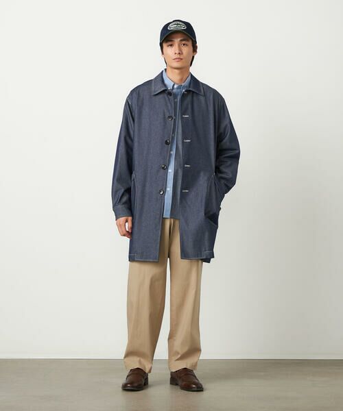 COMME CA ISM / コムサイズム その他アウター | デニムライクシャンブレー ステンカラー ライト コート | 詳細1
