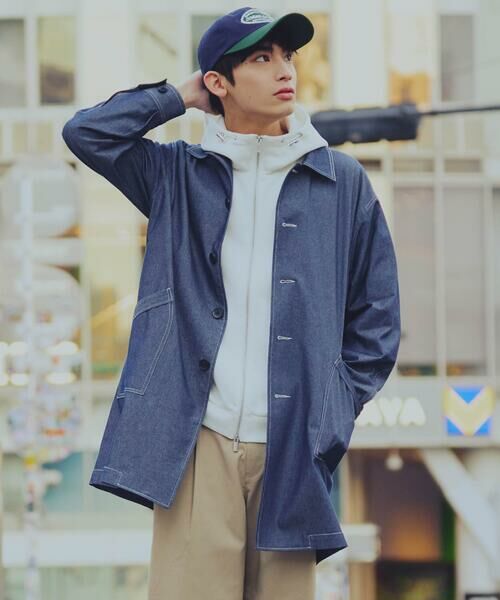 COMME CA ISM / コムサイズム その他アウター | デニムライクシャンブレー ステンカラー ライト コート | 詳細5