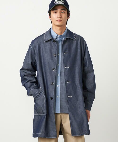 COMME CA ISM / コムサイズム その他アウター | デニムライクシャンブレー ステンカラー ライト コート | 詳細6
