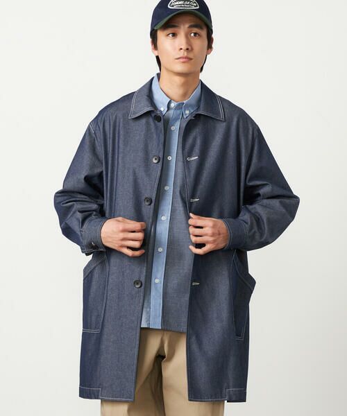 COMME CA ISM / コムサイズム その他アウター | デニムライクシャンブレー ステンカラー ライト コート | 詳細7