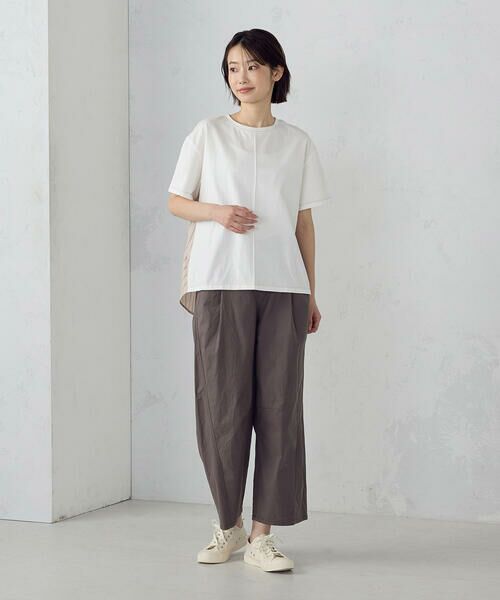 COMME CA ISM / コムサイズム カットソー | ドビーストライプ バックフレアＴシャツ | 詳細1