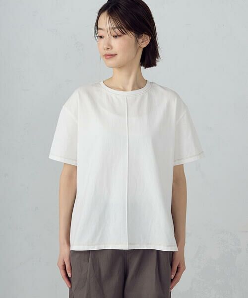 COMME CA ISM / コムサイズム カットソー | ドビーストライプ バックフレアＴシャツ | 詳細6