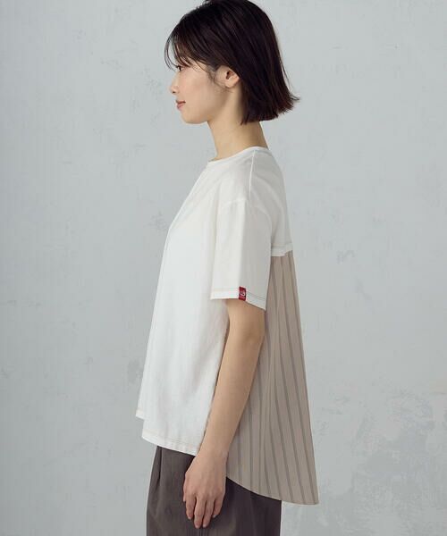 COMME CA ISM / コムサイズム カットソー | ドビーストライプ バックフレアＴシャツ | 詳細7
