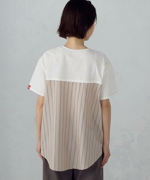 COMME CA ISM / コムサイズム カットソー | ドビーストライプ バックフレアＴシャツ | 詳細8