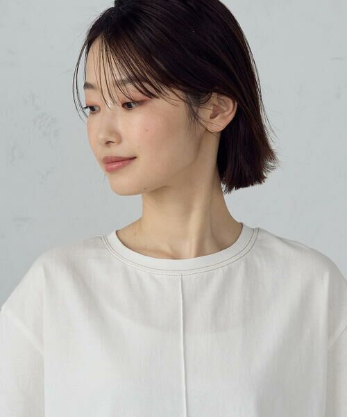 COMME CA ISM / コムサイズム カットソー | ドビーストライプ バックフレアＴシャツ | 詳細9