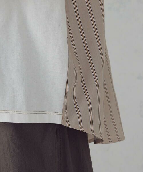 COMME CA ISM / コムサイズム カットソー | ドビーストライプ バックフレアＴシャツ | 詳細11