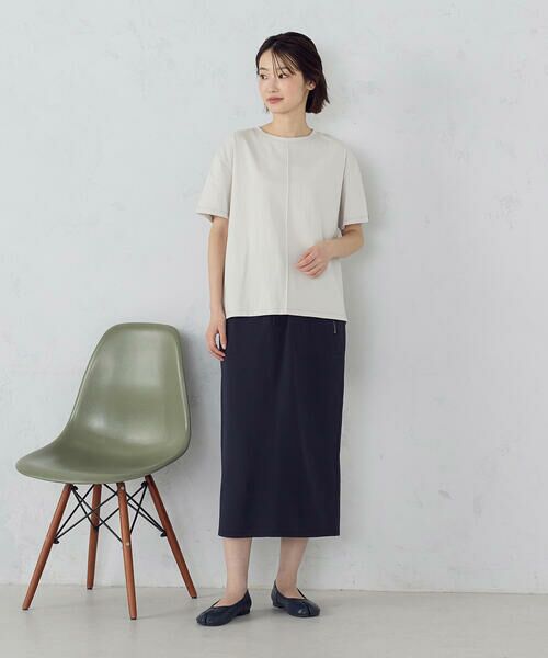 COMME CA ISM / コムサイズム カットソー | ドビーストライプ バックフレアＴシャツ | 詳細14