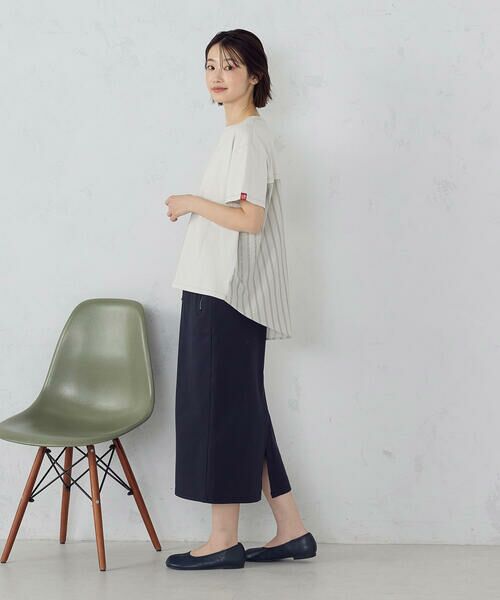 COMME CA ISM / コムサイズム カットソー | ドビーストライプ バックフレアＴシャツ | 詳細15