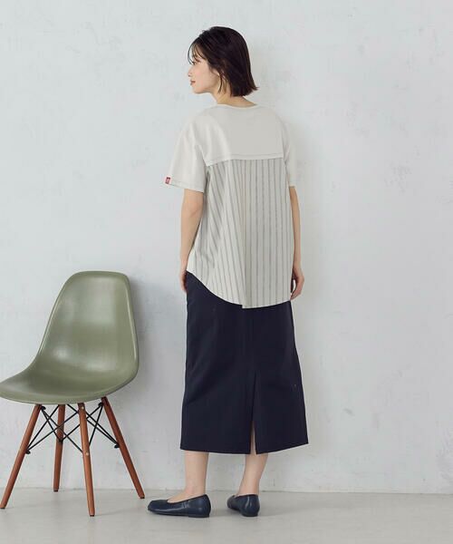 COMME CA ISM / コムサイズム カットソー | ドビーストライプ バックフレアＴシャツ | 詳細16