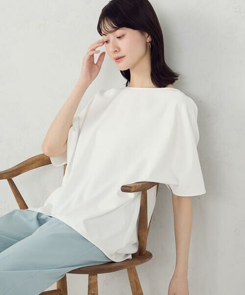 COMME CA ISM / コムサイズム シャツ・ブラウス | 【UVカット・接触冷感・吸水速乾】リラックス Tブラウス（オフホワイト）