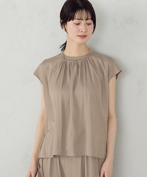 COMME CA ISM / コムサイズム シャツ・ブラウス | ゆるっとろみ ブラウス/セットアップ対応（ベージュ）