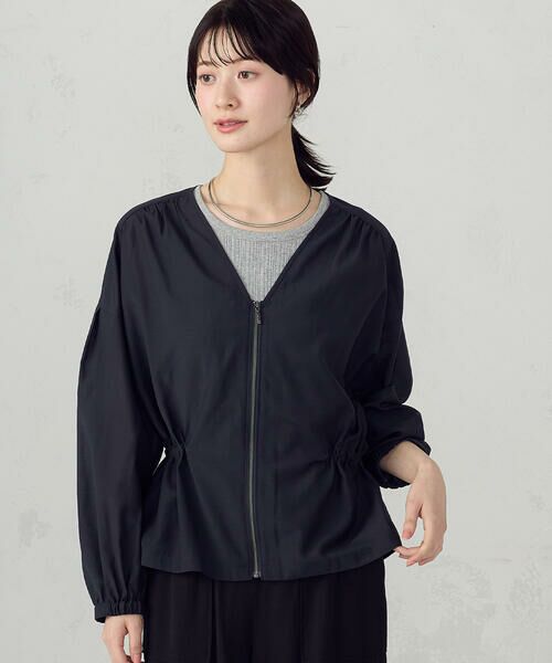 COMME CA ISM / コムサイズム ブルゾン | Vネック シアーブルゾン | 詳細4