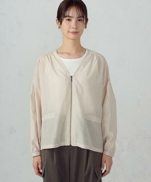 COMME CA ISM / コムサイズム ブルゾン | Vネック シアーブルゾン | 詳細10