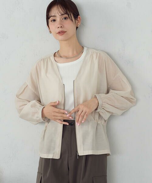 COMME CA ISM / コムサイズム ブルゾン | Vネック シアーブルゾン | 詳細7