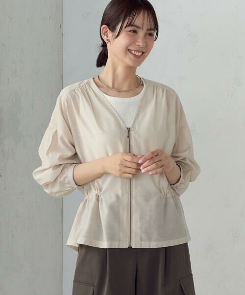 COMME CA ISM / コムサイズム ブルゾン | Vネック シアーブルゾン | 詳細9