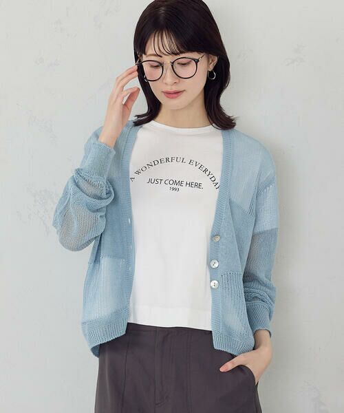 COMME CA ISM / コムサイズム カーディガン・ボレロ | 日本製ホールガーメント  和紙カーディガン（サックス）