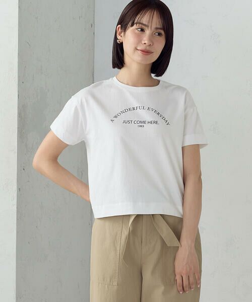 COMME CA ISM / コムサイズム カットソー | ロゴ Tシャツ（ホワイト）