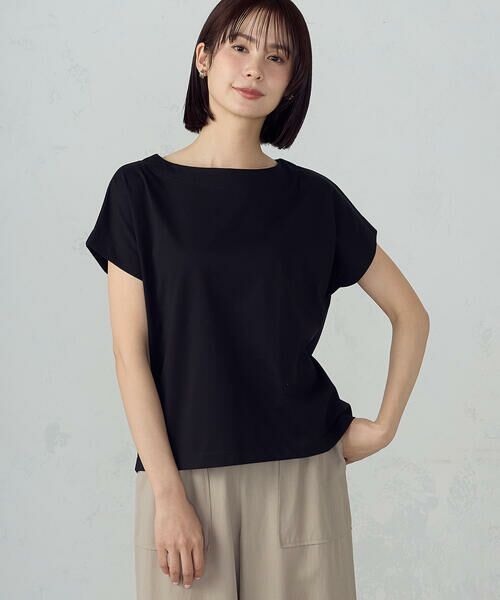 COMME CA ISM / コムサイズム カットソー | ボートネック カットソー（ブラック）
