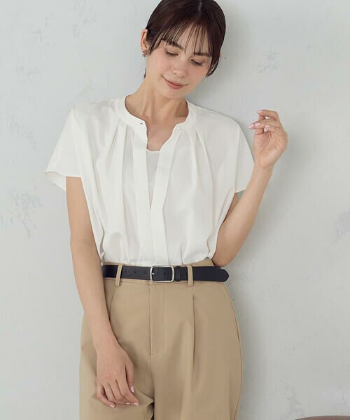 COMME CA ISM / コムサイズム シャツ・ブラウス | ２WAYフレンチスリーブタックブラウス | 詳細4