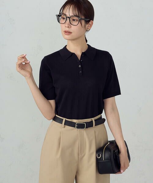 COMME CA ISM / コムサイズム ニット・セーター | ニットポロ（ダークネイビー）