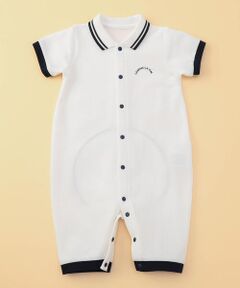COMME CA ISM / コムサイズム ロンパース | 鹿の子ポロ襟 おしりパッチ ツーウェイオール
