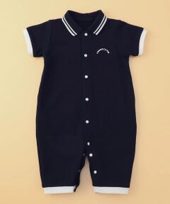 COMME CA ISM / コムサイズム ロンパース | 鹿の子ポロ襟 おしりパッチ ツーウェイオール