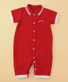 COMME CA ISM / コムサイズム ロンパース | 鹿の子ポロ襟 おしりパッチ ツーウェイオール