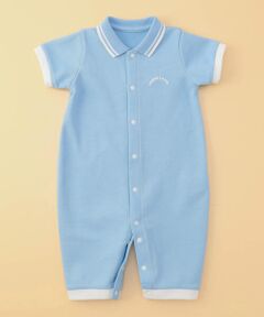 COMME CA ISM / コムサイズム ロンパース | 鹿の子ポロ襟 おしりパッチ ツーウェイオール