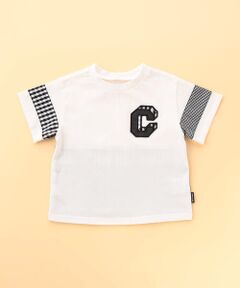 COMME CA ISM / コムサイズム Tシャツ | ギンガムチェック 切り替え 半袖Tシャツ(ベビーサイズ)