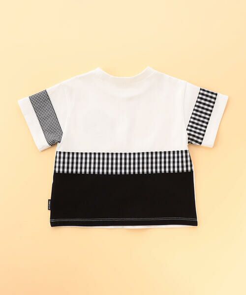 COMME CA ISM / コムサイズム Tシャツ | ギンガムチェック 切り替え 半袖Tシャツ(ベビーサイズ) | 詳細1