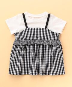 COMME CA ISM / コムサイズム Tシャツ | ギンガムチェック キャミソールセットTシャツ(ベビーサイズ)