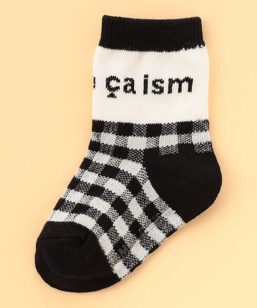 COMME CA ISM / コムサイズム ベビー・キッズグッズ | ロゴ×ギンガム チェック クルーソックス | 詳細1