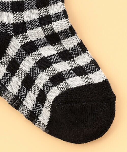 COMME CA ISM / コムサイズム ベビー・キッズグッズ | ロゴ×ギンガム チェック クルーソックス | 詳細4