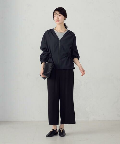COMME CA ISM / コムサイズム その他パンツ | レーヨンポリエステル麻調スラブ ワークワイドパンツ | 詳細1