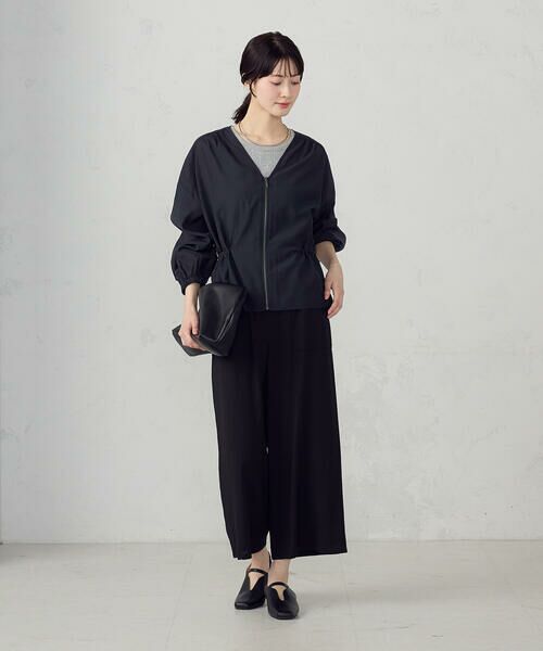 COMME CA ISM / コムサイズム その他パンツ | レーヨンポリエステル麻調スラブ ワークワイドパンツ | 詳細2