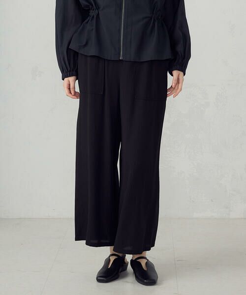 COMME CA ISM / コムサイズム その他パンツ | レーヨンポリエステル麻調スラブ ワークワイドパンツ | 詳細3