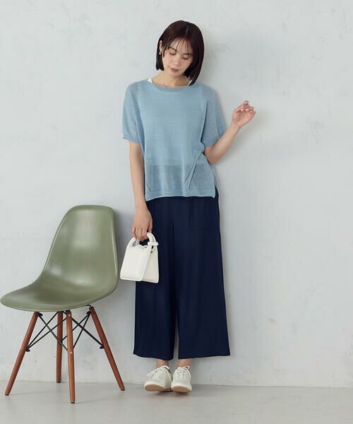 COMME CA ISM / コムサイズム その他パンツ | レーヨンポリエステル麻調スラブ ワークワイドパンツ | 詳細5