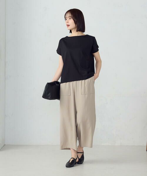 COMME CA ISM / コムサイズム その他パンツ | レーヨンポリエステル麻調スラブ ワークワイドパンツ | 詳細9