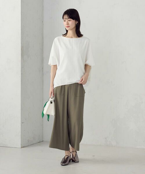 COMME CA ISM / コムサイズム その他パンツ | レーヨンポリエステル麻調スラブ ワークワイドパンツ | 詳細20