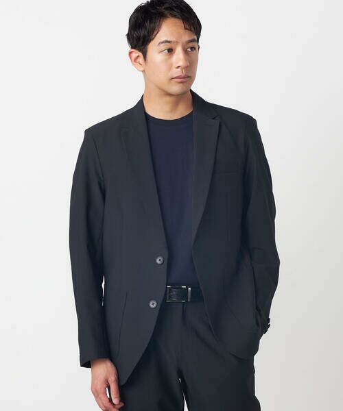 COMME CA ISM / コムサイズム テーラードジャケット | 【セットアップ対応】【ウォッシャブル】ポリエステル シアサッカー テーラードジャケット（チャコール）