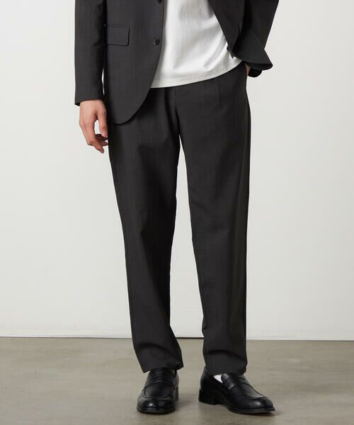 COMME CA ISM / コムサイズム スラックス・ドレスパンツ | 【セットアップ対応】【ウォッシャブル】リネンライクポリエステル テーパードパンツ（カーキ）