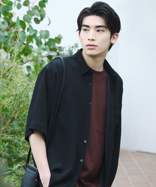 COMME CA ISM / コムサイズム Tシャツ | 【接触冷感】USAコットンTシャツ（ワイン）